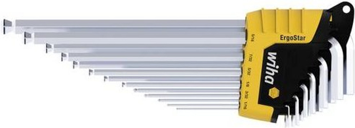 Wiha ErgoStar Innen-Sechskant Winkelschraubendreher-Set 13-teilig aus Chrom-Vanadium in Schwarz-Gelb-Silber - Bild 2