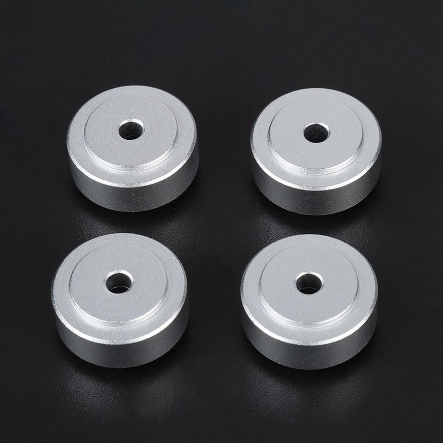 KaiSai Verstärker Füße aus Aluminiumlegierung, 4 Stück, Silver, Durchmesser: 20 mm, Höhe: 8 mm - Bild 2