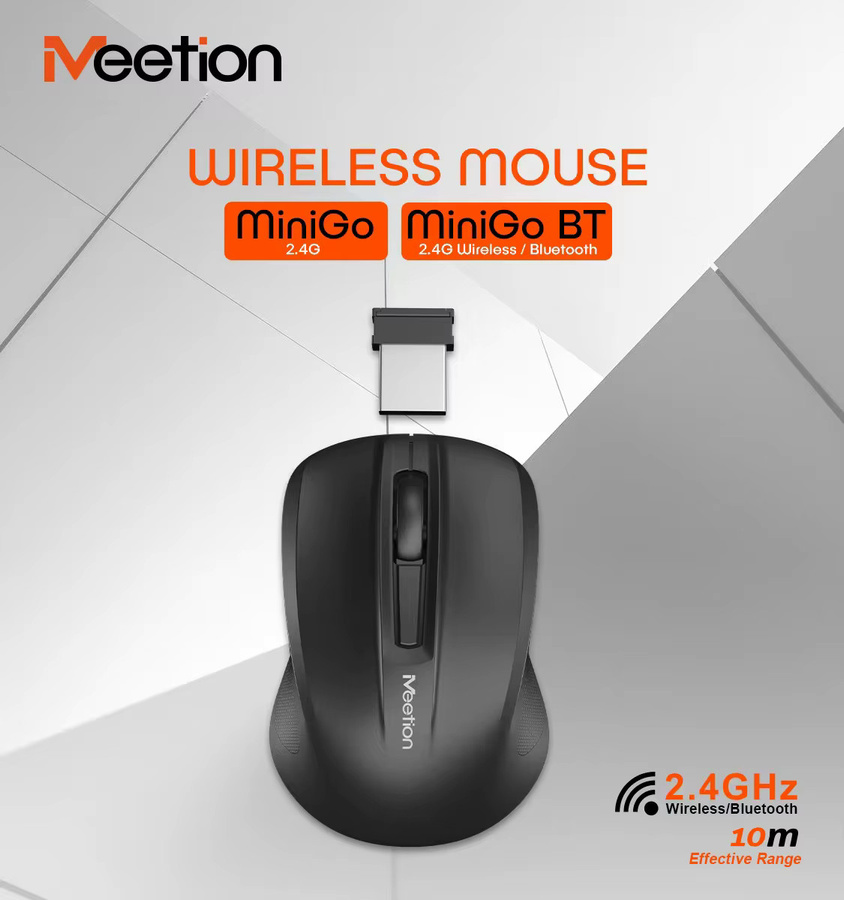 NexusClick Kabellose Bluetooth-Maus in Schwarz, ergonomisch, wiederaufladbar, 1200 DPI, Silent-Funktion für PC, Tablet und Laptop - Bild 2