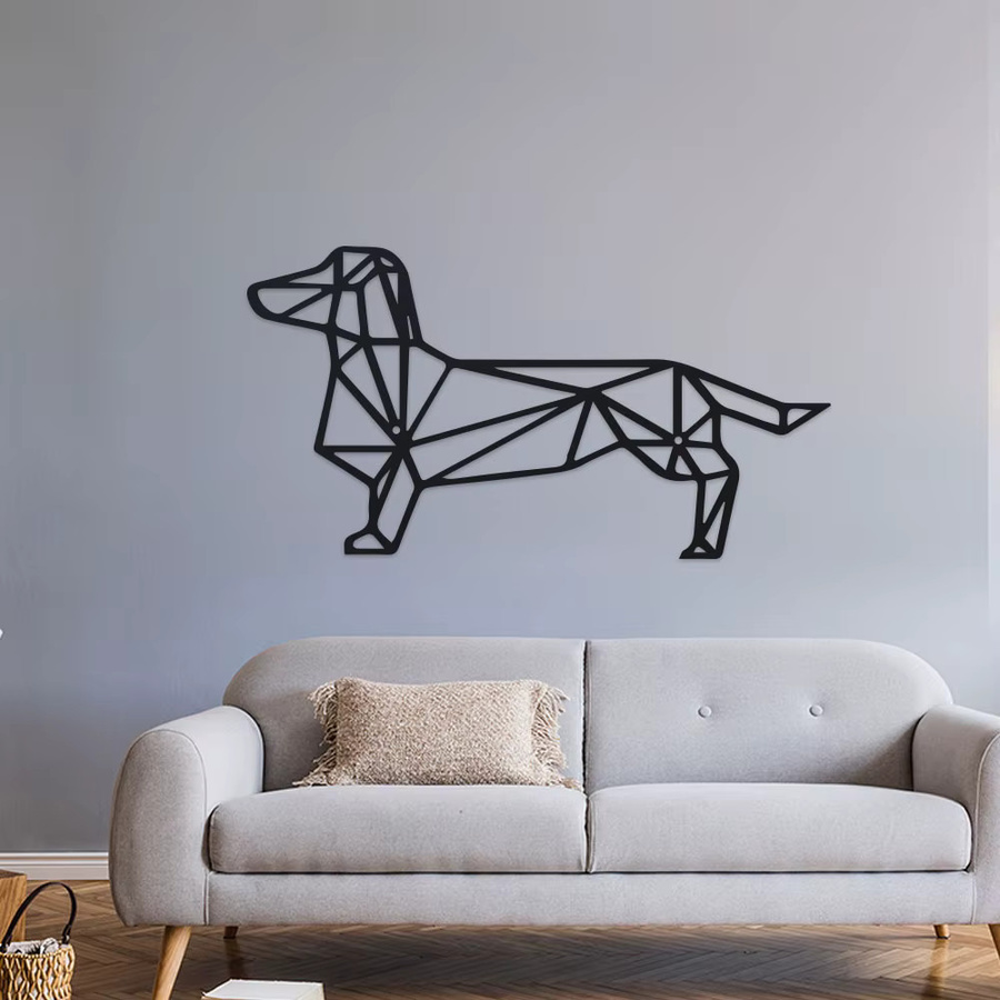 DDPNKL Metall-Dackel-Wandkunst in Schwarz für Innen- und Außendekoration - Bild 2