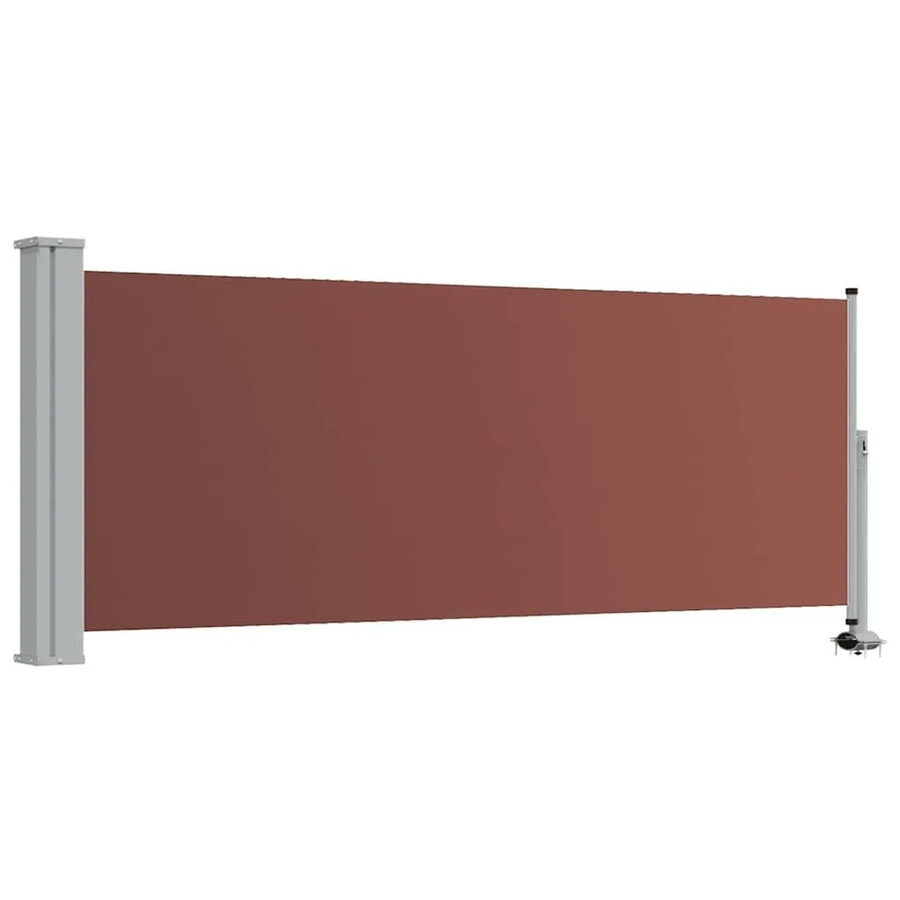 vidaXL Ausziehbare Seitenmarkise Braun aus Polyester und Stahl, Höhe: 100 cm, Breite: 300 cm - Bild 2
