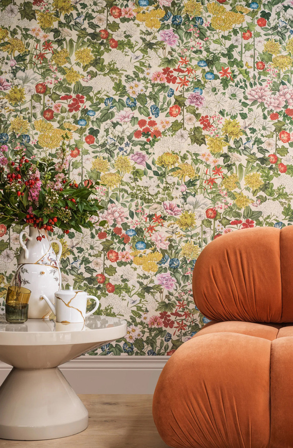 Cole & Son Tapete Flora Province in Taupe mit floralem Botanik-Design und Non-Woven-Struktur - Bild 1