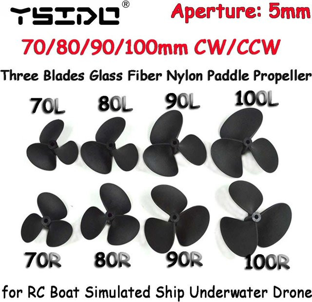 YSIDO Drei Klingen Glasfaser Nylon Paddel Propeller, Schwarz - Bild 1