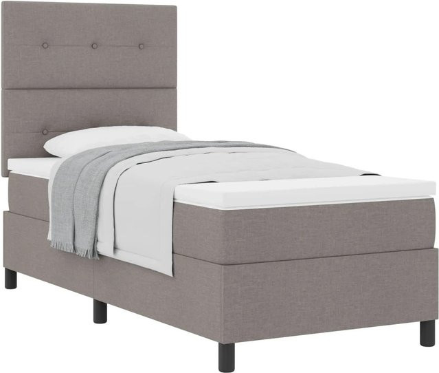 vidaXL Boxspringbett mit Matratze und Kopfteil in Taupe, B/T: 90 x 190 cm - Bild 1
