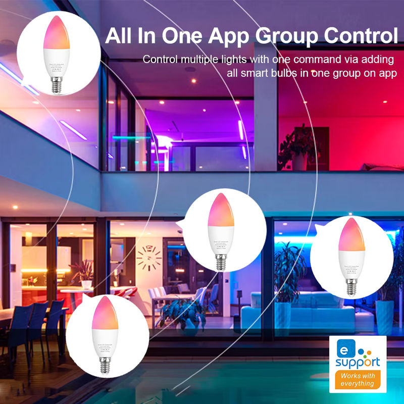 Excellux Smart Candle LED-Glühbirne E14 RGBCW mit WiFi und Zigbee, kompatibel mit Alexa und Google Home - Bild 3