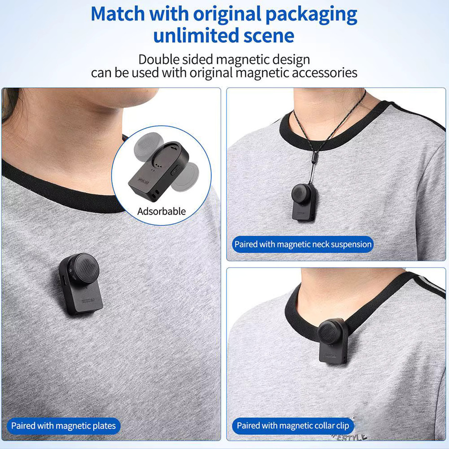 Insta360 Drahtlose Ladestation für Mic Air Neckband Mikrofon in Schwarz - Bild 2