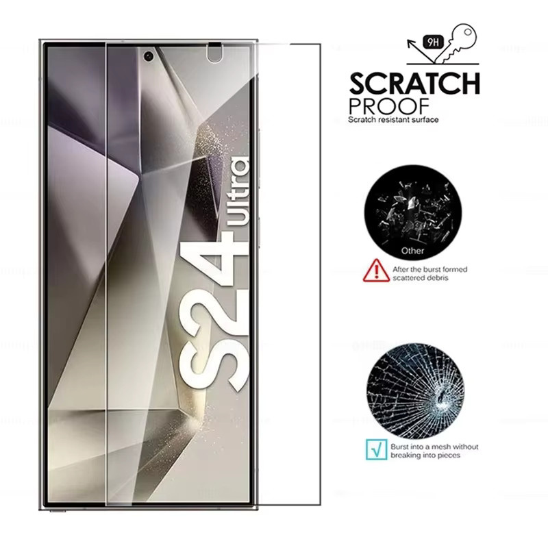 4er-Pack Displayschutzglas aus gehärtetem Glas für Samsung Galaxy S24 Ultra, S24 Plus und S24 FE, transparent, HD klar - Bild 3
