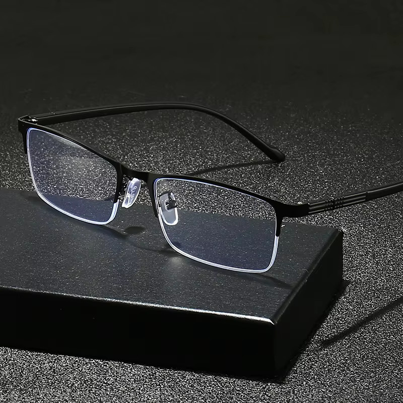 VABBON 8057 Lesebrille, Halbrand, Metall, rechteckig, Herren, Anti-Blaulicht - Bild 2
