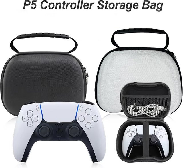Mrgabwte Tragbare stoßfeste Grifftasche in Grau für PS5, PS4, Xbox Series und Nintendo Switch Controller - Bild 1