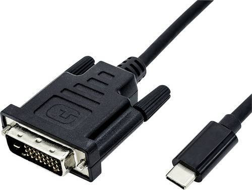 Roline Adapter USB-C auf DVI 24+1-polig Schwarz 1,00 m - Bild 1