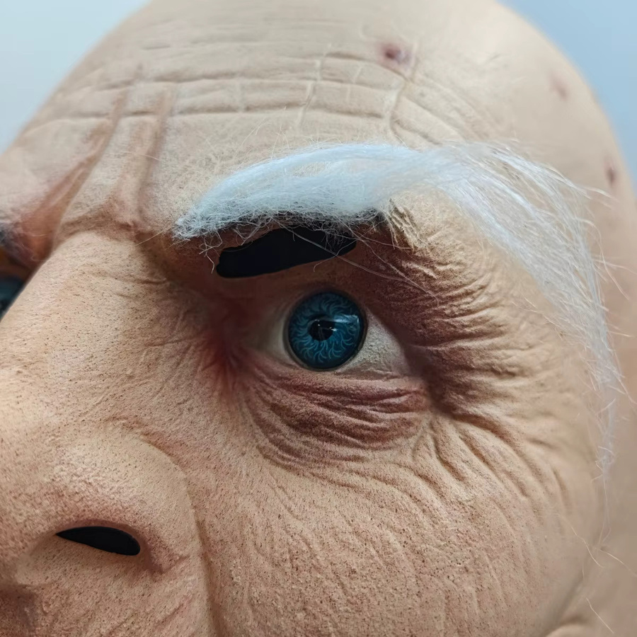 patygr Realistische Faltenmaske Alter Mann, Horror-Maske, Cosplay-Requisite - Bild 3