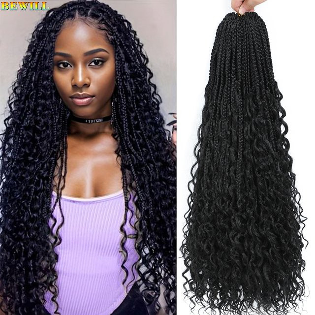 Bewill Goddess Box Braids Häkelhaar, Synthetisches Flechthaar, Damen - Bild 1