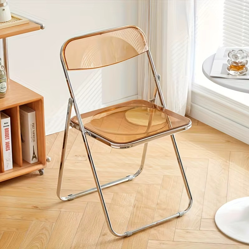 Transparenter Klappstuhl von LIUSHADUOLA in glänzendem Design, platzsparender minimalistischer Sitz für Wohnzimmer und Restaurants - Bild 1
