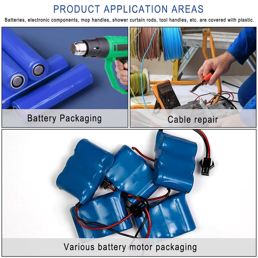 Blaue PVC-Wärmeschrumpffolie für 18650 Lithium-Batteriepacks, Länge: 1 m - Bild 3