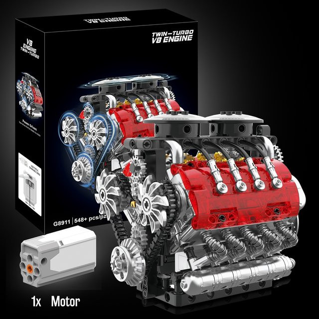 FUNXINEE Technischer Twin-Turbo V8 Motor, Bausatz, 548 Teile - Bild 1