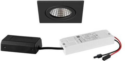 Brumberg LED-Einbauleuchte Schwarz, quadratisch, dimmbar, 6W, warmweiß, IP54 - Bild 1