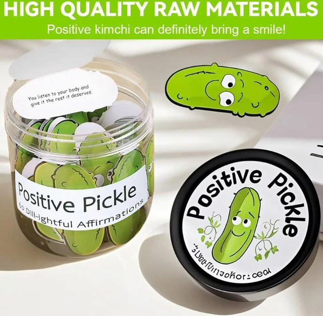 Positive Pickle Affirmationskarten mit 60 Botschaften zur emotionalen Unterstützung und Aufmunterung, Multicolor - Bild 1