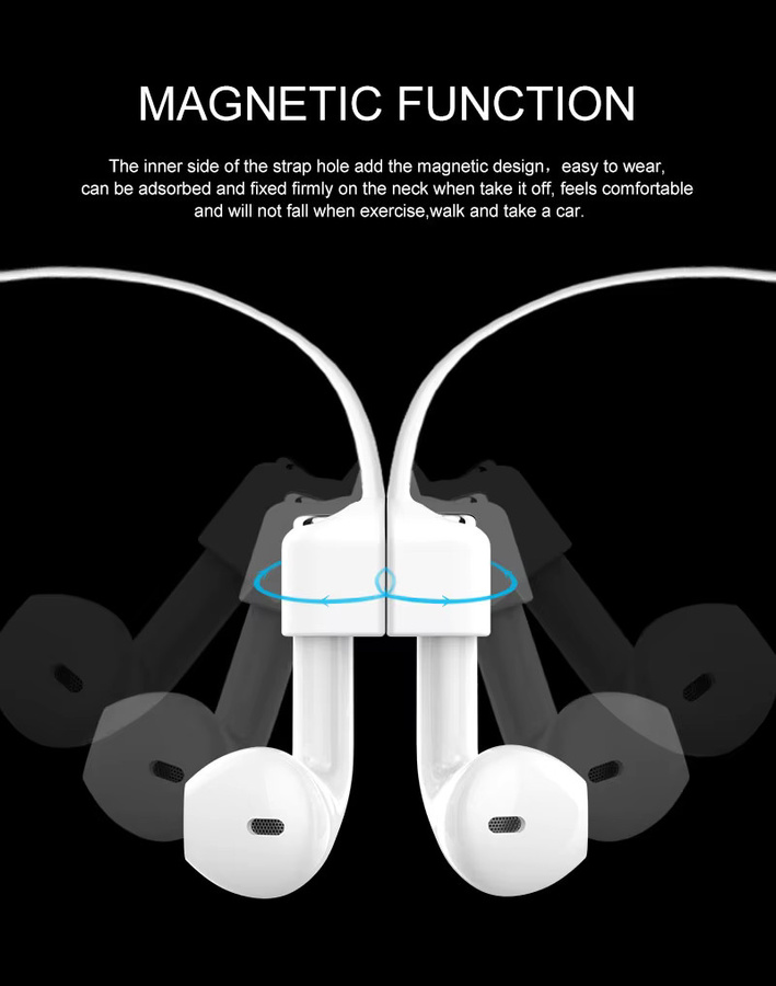 Silikon Nackengurt für Apple AirPods Pro 1 und 2 in Grün mit magnetischer Bluetooth-Kordel für Sport und Fitness - Bild 2