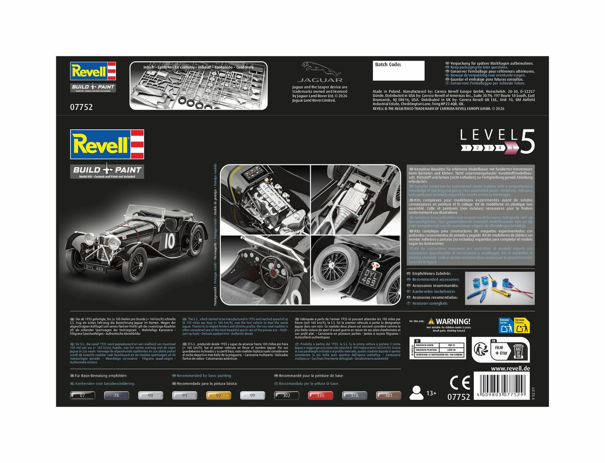 Revell Jaguar SS 100, Modellauto, 1:32, Metall - Bild 4