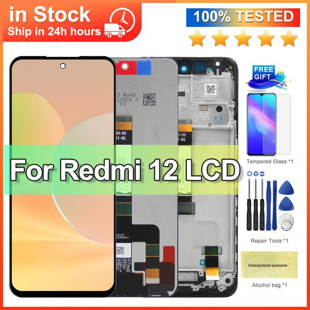 Xiaomi Redmi 12 LCD Display Touchscreen Panel mit Rahmen in Schwarz 6.79 Zoll - Bild 1