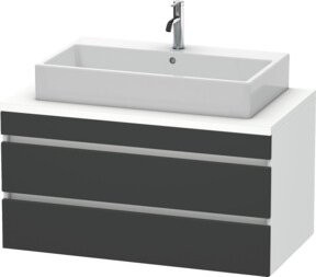 Duravit Waschtischunterschrank DuraStyle in Grau und Weiß, Wandmontage mit Schubladen und Türen, B/T: 100 x 54,8 cm - Bild 1