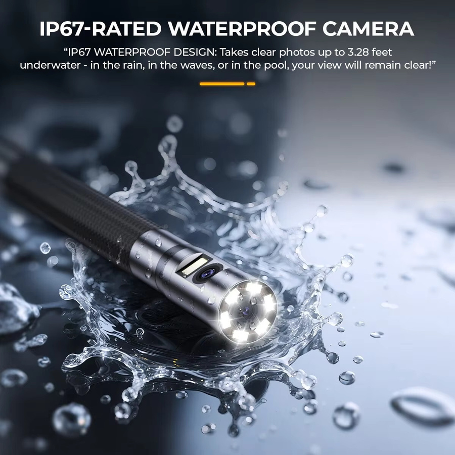 Ancel AN302 Industrie-Endoskopkamera mit 720P HD Dual-Objektiv, 4,3-Zoll-IPS-Bildschirm, 6,5 mm IP67 wasserdichtem Kopf und 1,6 m halbstarrem Kabel in Schwarz - Bild 4