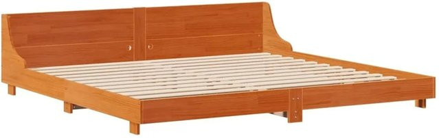 vidaXL Massivholzbett aus Kiefernholz in Wachsbraun, rustikales Bett ohne Matratze, B/T/H: 180 x 200 x 183,5 cm - Bild 1