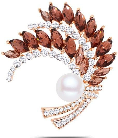 YIRAN Jewelry Brosche Weizenähren, Strass, violett, Damen - Bild 1