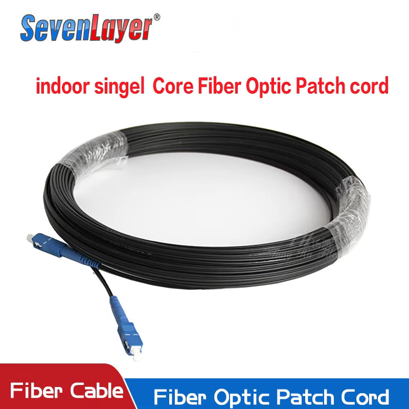 Sevenlayer Glasfaser-Dropkabel SC-UPC zu SC-UPC Singlemode Simplex Indoor Patchkabel FTTH Farbe: Schwarz - Bild 2