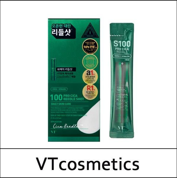 VT Cosmetics 100 Pro Cica Reedle Shot, 20 ml, für trockene und empfindliche Haut - Bild 1