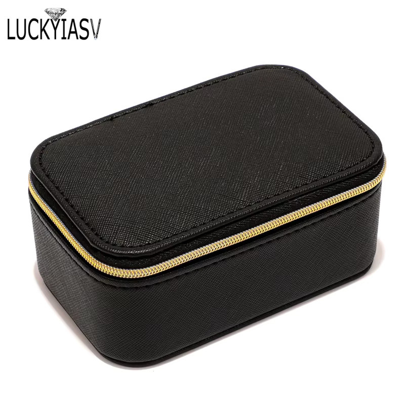 Schmuckaufbewahrung sbox von luckyiasv aus Leder in Beige für Halsketten und Ohrringe - Bild 4