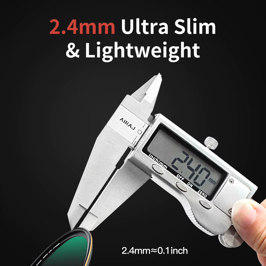 Mecoright Carmer MRC UV-Filter extrem dünn 2,4mm für Canon Sony Nikon Fuji DSLR Kameraobjektive in den Größen 52mm, 58mm, 67mm, 77mm und 82mm, transparent - Bild 3