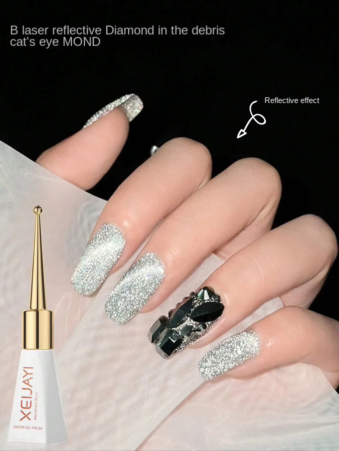 XEIJAYI Gel-Nagellack, 10 ml, 8 Farben, Reflektierender Holografischer Glitzer - Bild 4