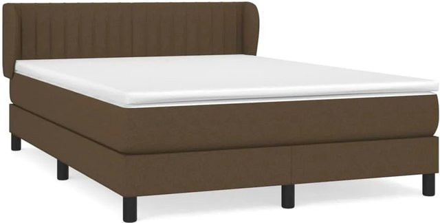 vidaXL Boxspringbett Hybrid mit Matratze und Kopfteil, Braun, B/T/H: 140 x 190 cm - Bild 1