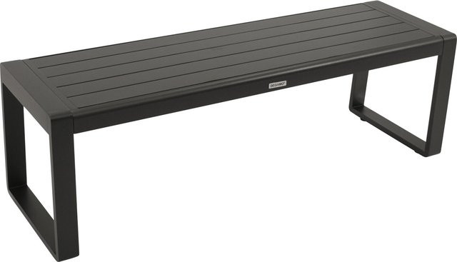 DEGAMO Hockerbank RIVA 3-Sitzer aus Aluminium in Anthrazit mit modernem Design für Garten, Terrasse und Balkon - Bild 1