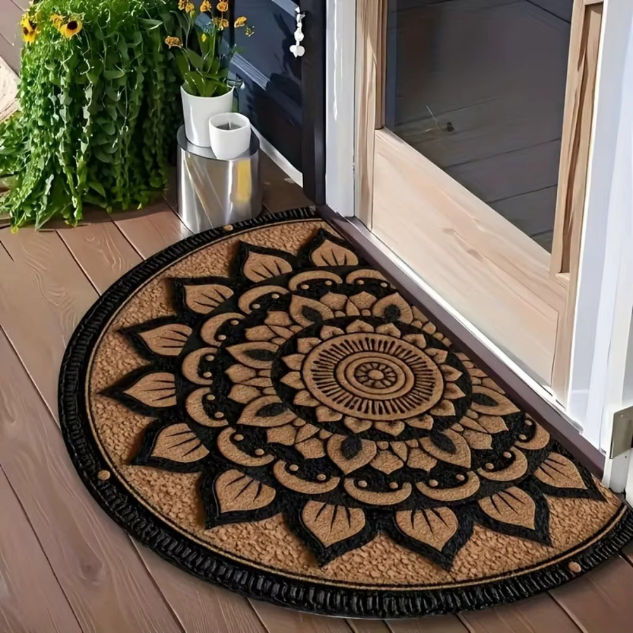 VIKAMA Bodenmatte mit Blumenmuster im amerikanischen Stil, rutschfest und schmutzabweisend, ideal für Eingangsbereich, Badezimmer und Küche - Bild 2