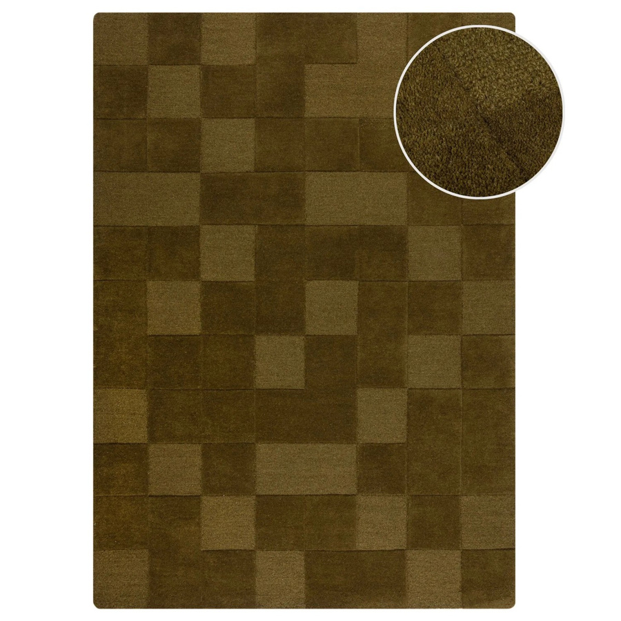 Flair Rugs Wollteppich Checkerboard Grün B: 160 cm, T: 230 cm - Bild 2