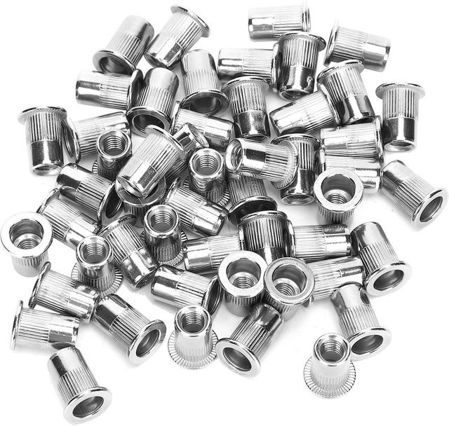 50-teiliges Blindnietmuttern-Set aus Edelstahl mit Flansch, M6, Farbe: Silber - Bild 1