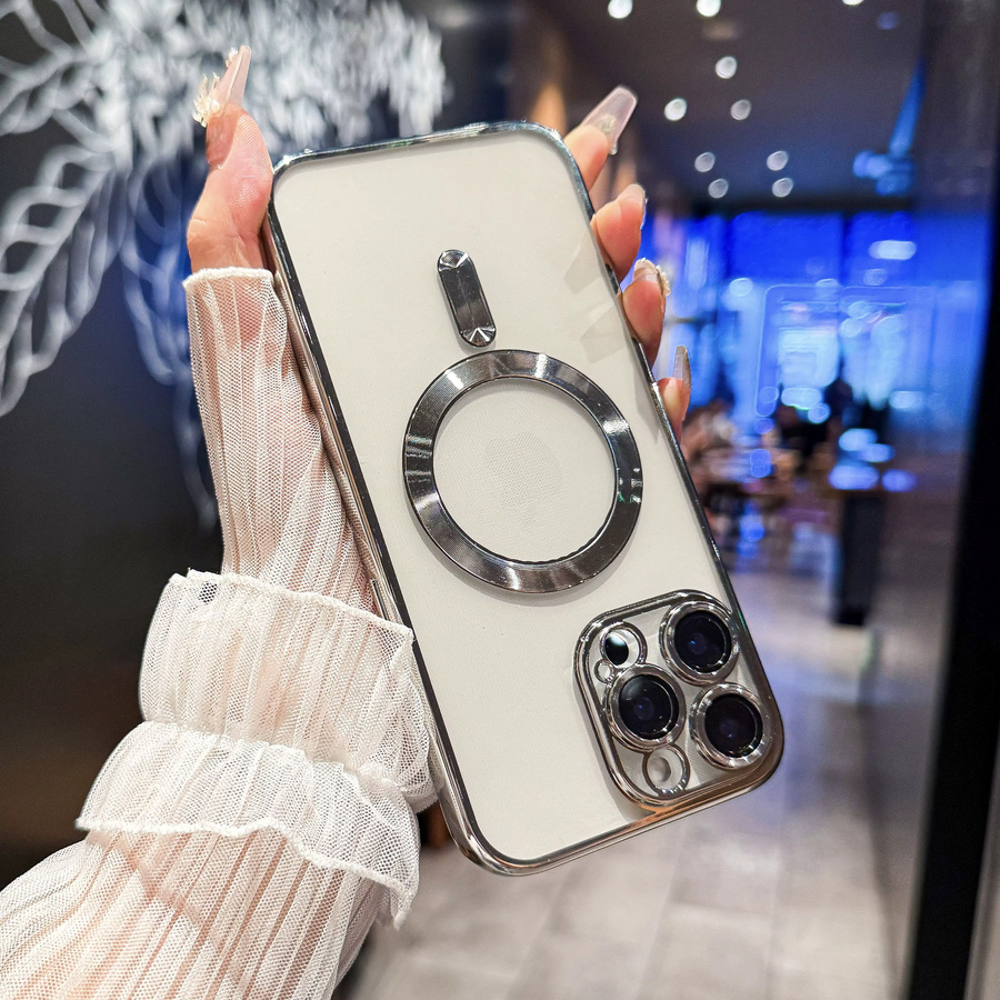 Stoßfeste Apple iPhone Handyhülle mit galvanisiertem CD-Muster und magnetischer Anziehung für iPhone 17, 16, 15, 14, 13, 12, 11 Pro Max - Bild 4