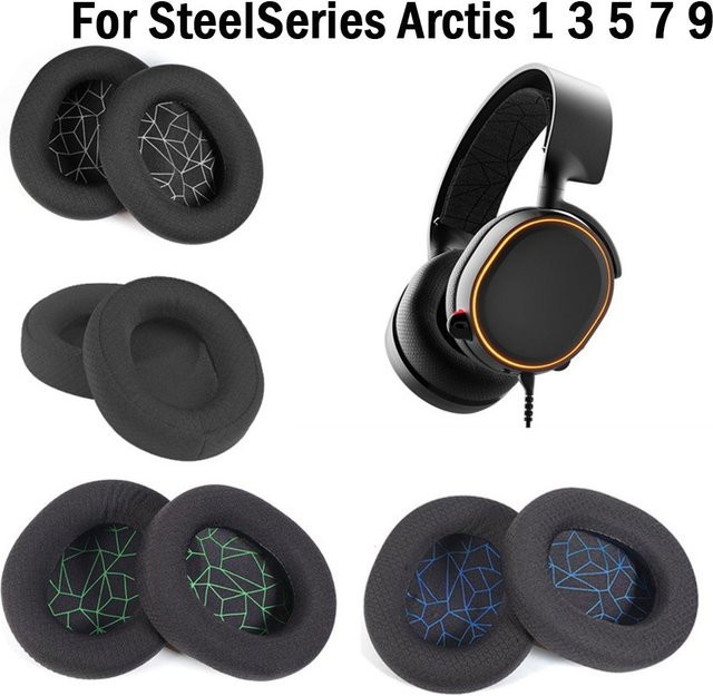 2er-Set Ersatz-Ohrpolster aus Schaumstoff für SteelSeries Arctis 1 3 5 7 9 in Schwarz - Bild 1