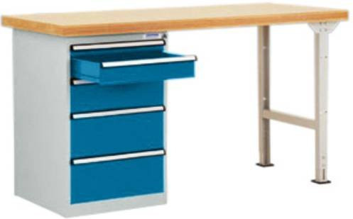 Manuflex Werkbanksystem TP5087.0002 in Lichtgrau (RAL 7035), B/T/H: 300 x 150 x 80 cm - Bild 1