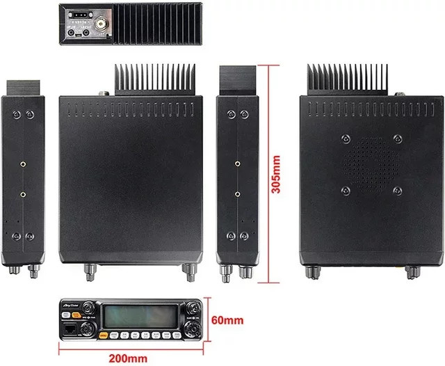 AnyTone 5555N II 60 W SSB Hochleistungs-CB-Radio in Schwarz, 27 MHz Fahrzeugradio (25,615–30,105 MHz) - Bild 1