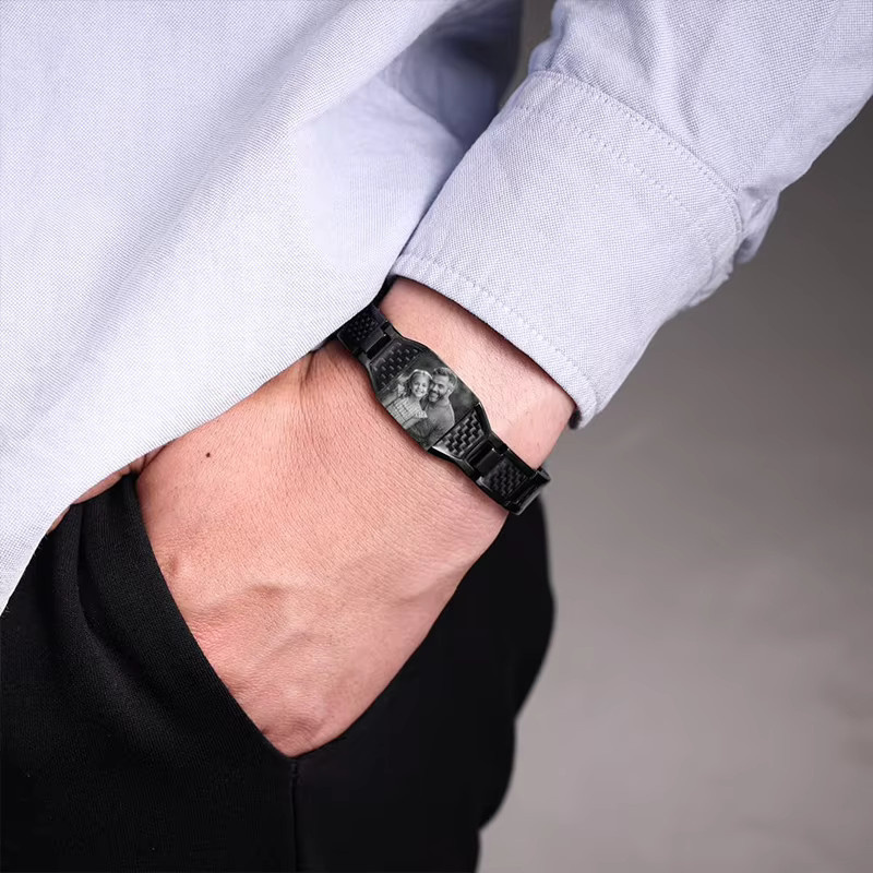 QKX Armband, Edelstahl, Schwarz, Herren - Bild 3