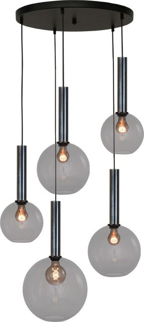 Masterlight Bella 2 Pendelleuchte 5-flammig rund in Rauchgrau aus Glas und Metall - Bild 1