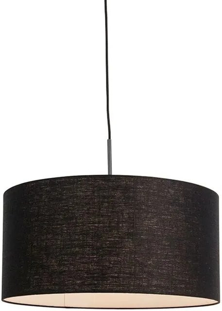 QAZQA Moderne Hängelampe Schwarz mit dimmbarem E27 Schirm, Durchmesser: 50 cm - Bild 1