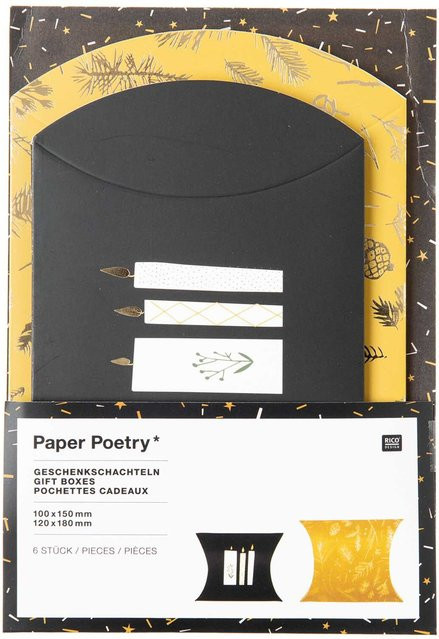 Rico Design Paper Poetry Geschenkschachteln Nostalgic Christmas in Senf und Multicolour, 6 Stück - Bild 1