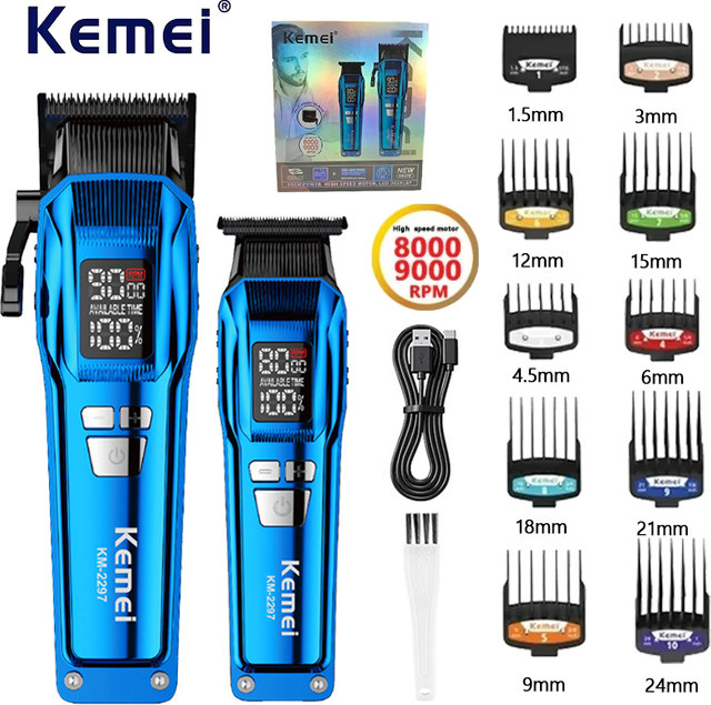 Kemei BlueGift Set Elektrische Haarschneidemaschine für Herren - Bild 1