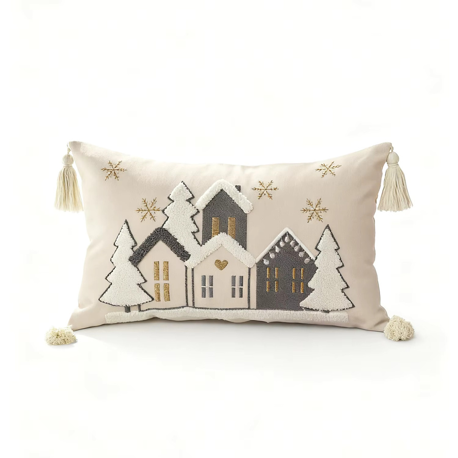 Dekorativer inyahome Kissenbezug aus Leinen mit Stickerei in Beige, B/T/H: 30 x 50 cm und 45 x 45 cm - Bild 2