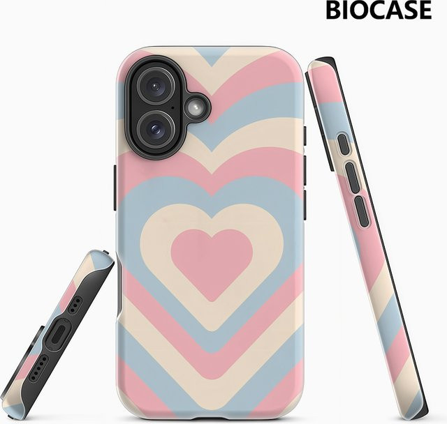 Layered Heart Chevrons Handyhülle für iPhone 17 16 15 14 13 12 11 Pro Max Plus mit doppelschichtiger Rückseite in Multicolour - Bild 1