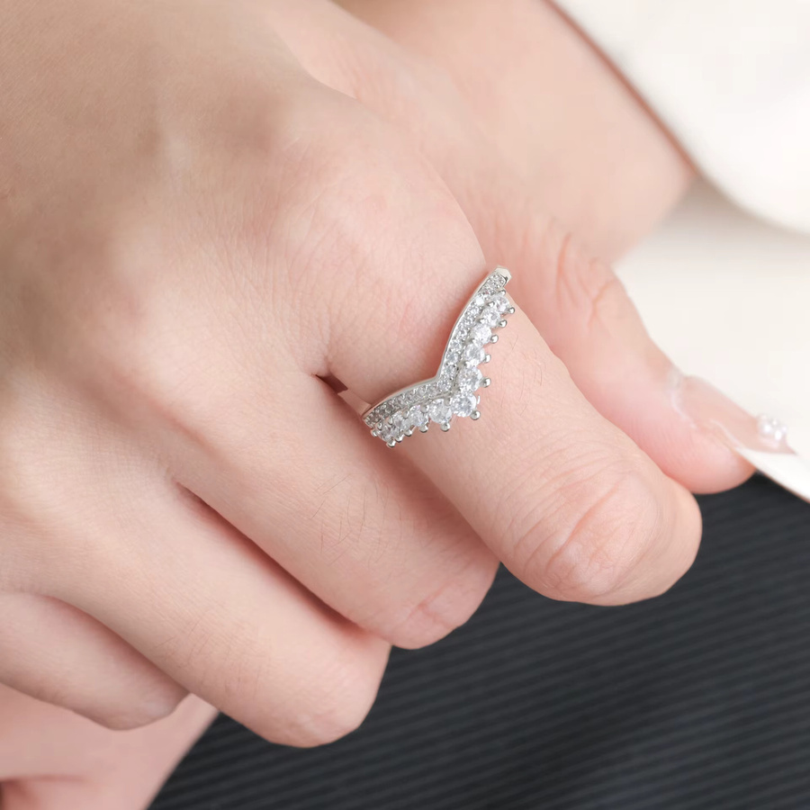 BJXMOSO Ring 925 Silber, Diamant, Damen - Bild 2